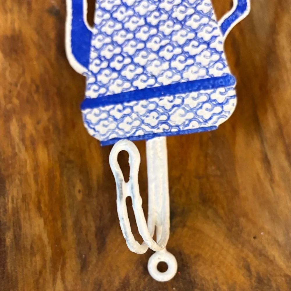 Blue and White Teapot/ Coffeepot  Decorative Metal Kitchen Wall Hooks